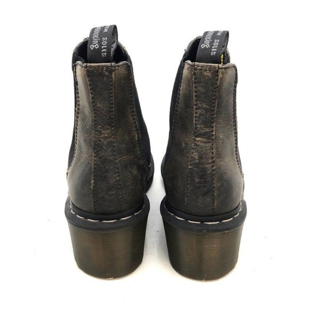 Dr. Martens Cadence Distressed Brown Leather Heeled Gothic Chelsea Boots Women 7 - Picture 4 of 15